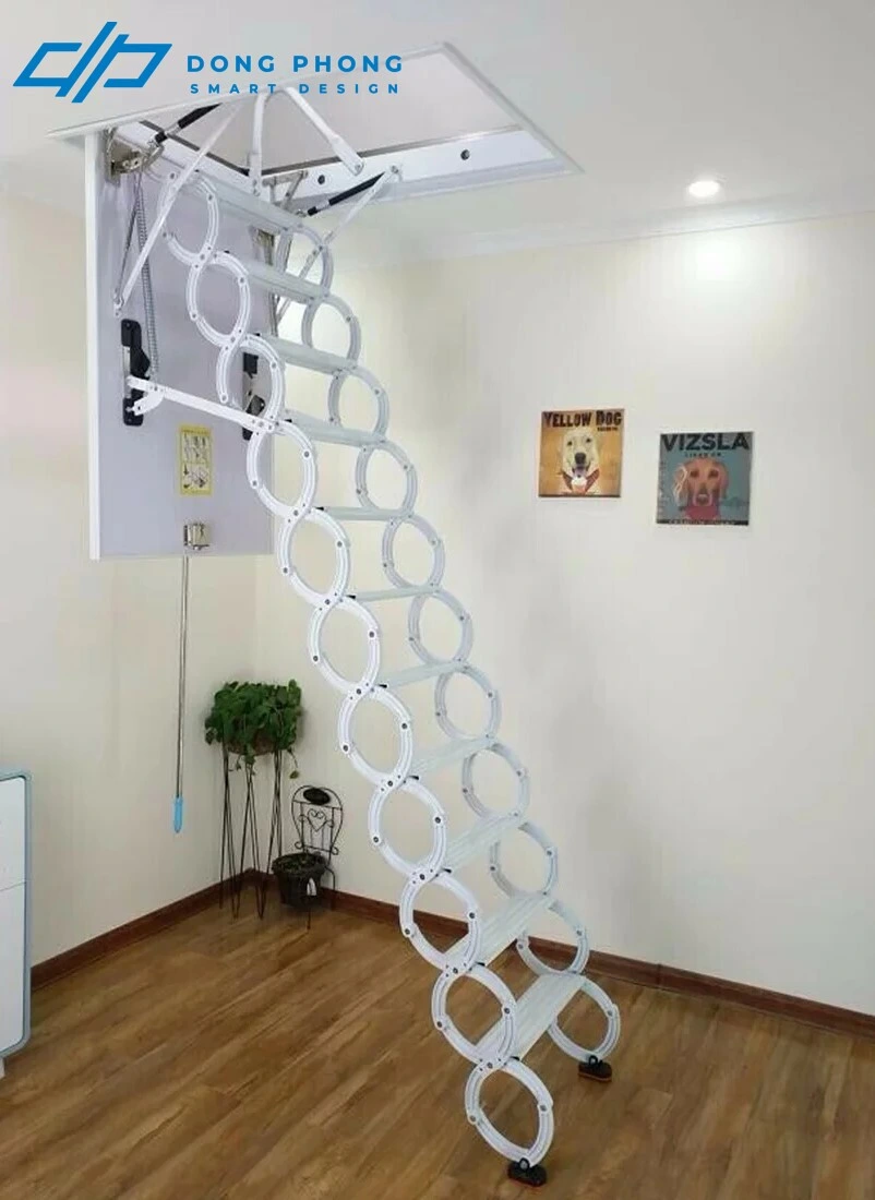 thang lên mái gấp gọn