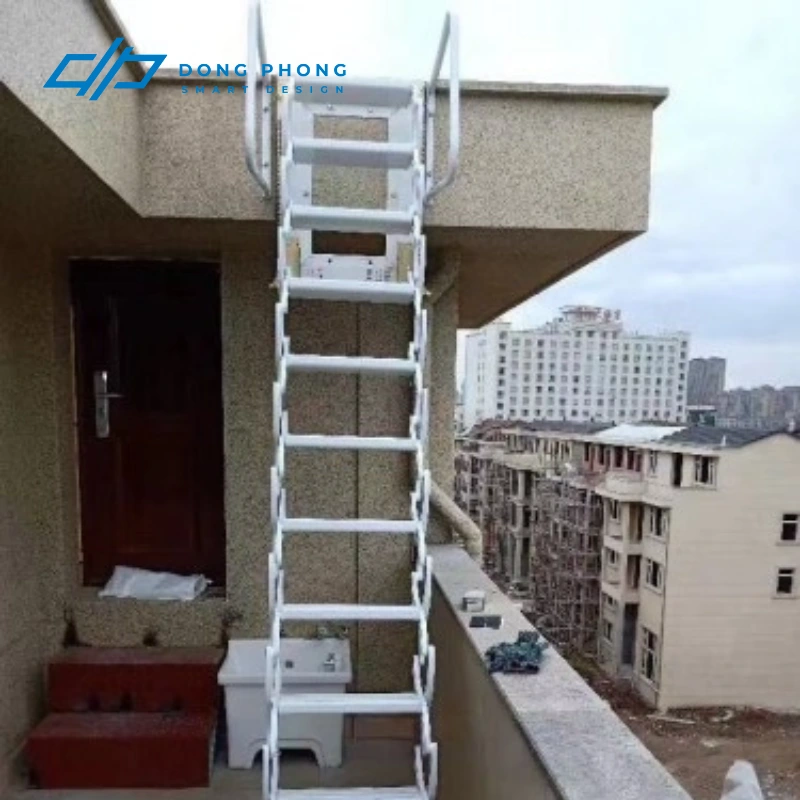 Thang xếp lên sân thượng giá tốt, lắp đặt nhanh